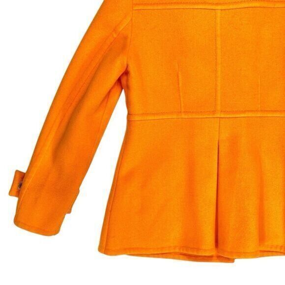 CARLISLE Wool Unlined Double Breasted UNIQUE Pea Coat 8 Chic Modern Preppy Noel - Picture 8 of 16